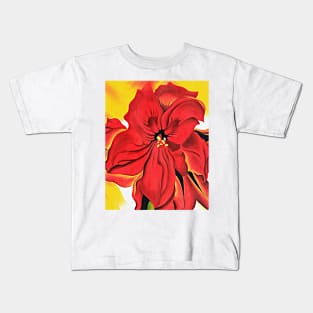 Georgia O'Keeffe Red Amaryllis Art Print Enlarged Flowers American Modernism Kids T-Shirt